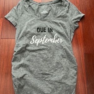 Maternity tee “due‎ in September” size small
